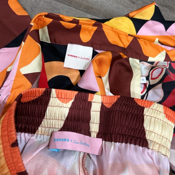 NWT SANDRO X Louis Barthélemy silk shirt and shorts set - Picture 4 of 8